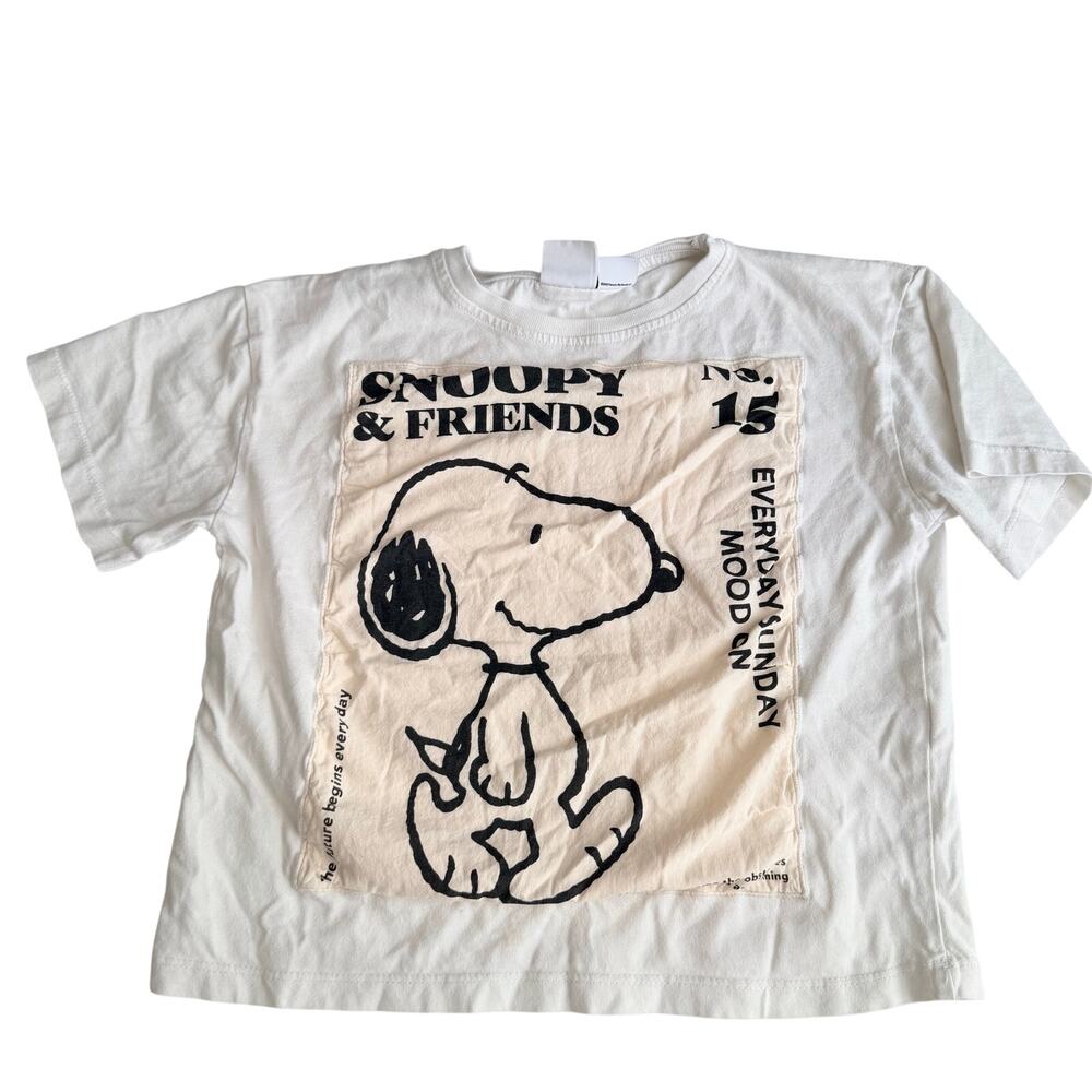 Zara Girls Snoopy Graphic T-Shirt - Short Sleeve Crewneck